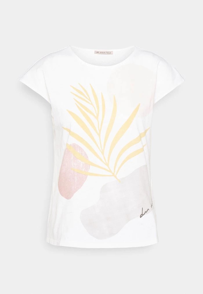 T-Shirt ANNA FIELD Anna Field Print T-shirt Blanche Femme | OBD-3806662